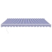 Toldo retráctil aluminio y tela azul y blanco 4x3 m