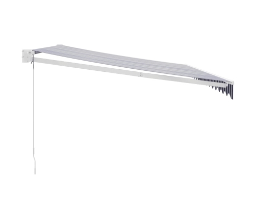 Toldo retráctil aluminio y tela azul y blanco 4x3 m