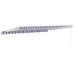 Toldo retráctil aluminio y tela azul y blanco 4x3 m
