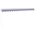 Toldo retráctil aluminio y tela azul y blanco 4x3 m