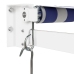 Toldo retráctil aluminio y tela azul y blanco 4x3 m