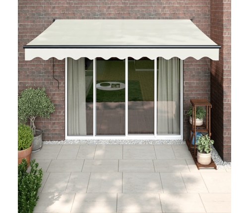 Toldo retráctil aluminio y tela color crema 3,5x2,5 m