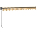 Toldo retráctil aluminio y tela amarillo y blanco 3,5x2,5 m