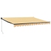 Toldo retráctil aluminio y tela amarillo y blanco 4x3 m