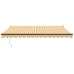 Toldo retráctil aluminio y tela amarillo y blanco 4x3 m