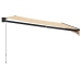 Toldo retráctil aluminio y tela amarillo y blanco 4,5x3 m