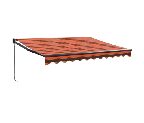 Toldo retráctil aluminio y tela naranja y marrón 3,5x2,5 m