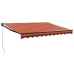 Toldo retráctil aluminio y tela naranja y marrón 3,5x2,5 m