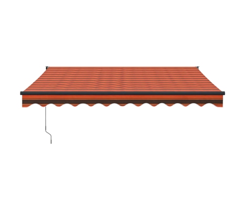 Toldo retráctil aluminio y tela naranja y marrón 3,5x2,5 m