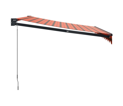 Toldo retráctil aluminio y tela naranja y marrón 3,5x2,5 m