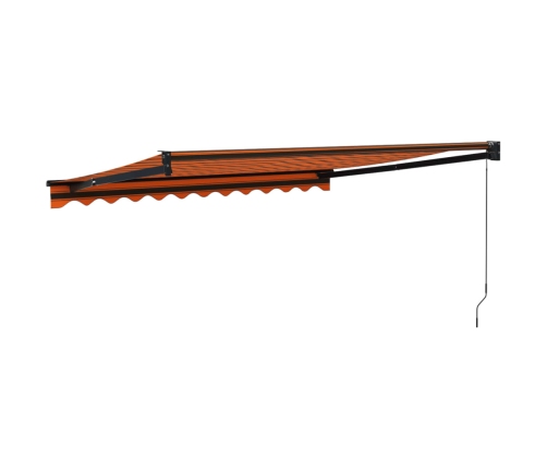 Toldo retráctil aluminio y tela naranja y marrón 3,5x2,5 m