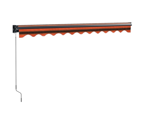 Toldo retráctil aluminio y tela naranja y marrón 3,5x2,5 m