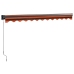 Toldo retráctil aluminio y tela naranja y marrón 3,5x2,5 m