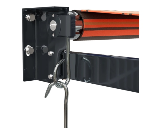Toldo retráctil aluminio y tela naranja y marrón 3,5x2,5 m