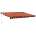 Toldo retráctil aluminio y tela naranja y marrón 4x3 m