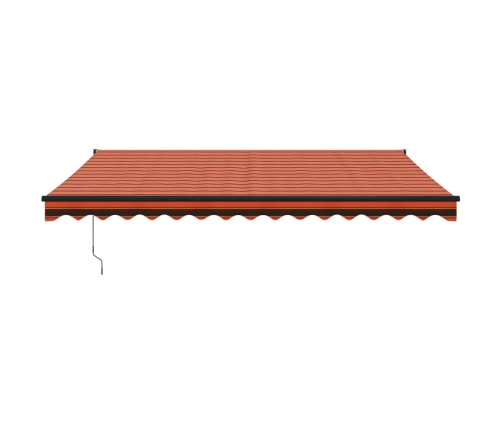 Toldo retráctil aluminio y tela naranja y marrón 4x3 m