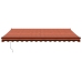 Toldo retráctil aluminio y tela naranja y marrón 4x3 m