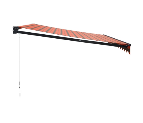Toldo retráctil aluminio y tela naranja y marrón 4x3 m