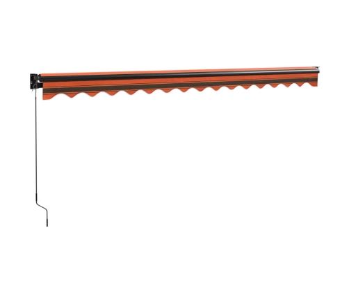 Toldo retráctil aluminio y tela naranja y marrón 4x3 m