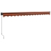 Toldo retráctil aluminio y tela naranja y marrón 4x3 m