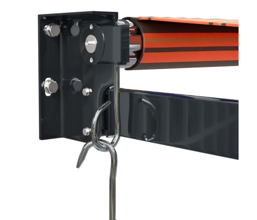 Toldo retráctil aluminio y tela naranja y marrón 4x3 m