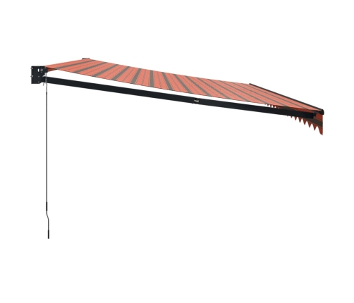 Toldo retráctil aluminio y tela naranja y marrón 5x3 m