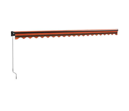 Toldo retráctil aluminio y tela naranja y marrón 5x3 m