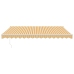 Toldo retráctil automático amarillo y blanco 4,5x3 m