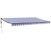 Toldo retráctil automático azul y blanco 5x3 m