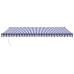 Toldo retráctil automático azul y blanco 5x3 m