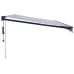 Toldo retráctil automático azul y blanco 5x3 m