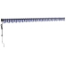 Toldo retráctil automático azul y blanco 5x3 m