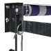 Toldo retráctil automático azul y blanco 5x3 m