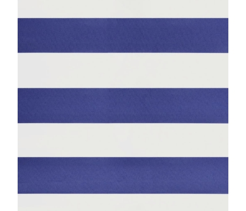 Toldo retráctil automático azul y blanco 5x3 m
