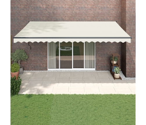 Toldo retráctil automático color crema 5x3 m