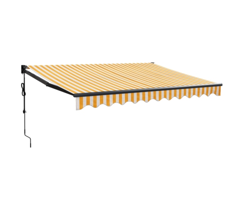 Toldo retráctil automático amarillo y blanco 3x2,5 m
