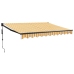 Toldo retráctil automático amarillo y blanco 3x2,5 m