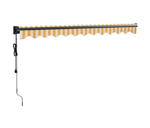 Toldo retráctil automático amarillo y blanco 3x2,5 m