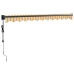 Toldo retráctil automático amarillo y blanco 3x2,5 m