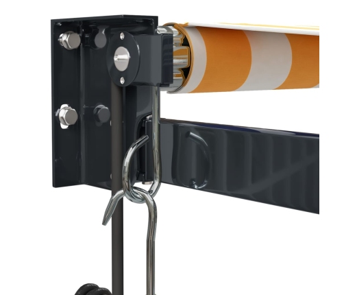 Toldo retráctil automático amarillo y blanco 3x2,5 m