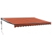 Toldo retráctil automático naranja y marrón 4,5x3 m
