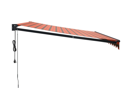 Toldo retráctil automático naranja y marrón 4,5x3 m