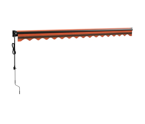 Toldo retráctil automático naranja y marrón 4,5x3 m