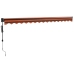 Toldo retráctil automático naranja y marrón 4,5x3 m