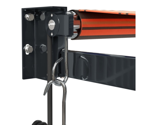 Toldo retráctil automático naranja y marrón 4,5x3 m