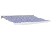 Toldo retráctil aluminio y tela azul y blanco 3x2,5 m