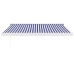 Toldo retráctil aluminio y tela azul y blanco 3x2,5 m