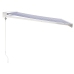 Toldo retráctil aluminio y tela azul y blanco 3x2,5 m