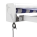 Toldo retráctil aluminio y tela azul y blanco 3x2,5 m