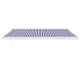 Toldo retráctil aluminio y tela azul y blanco 4x3 m